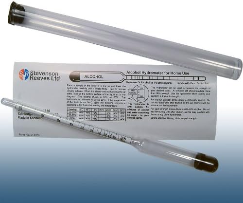 Home Brew Stevenson Reeves Spirit Alcohol Hydrometer 0-100% Alcohol Meter