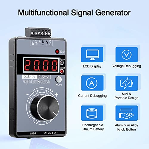 Image of Riiai DC 0-10V 0 /4-20mA Current Voltage Signal Generator, Built-in Battery Power Supply Interface Analog Simulator, Adjustable 4-Digit Display, for PLC, Panel Debugging, Device Testing