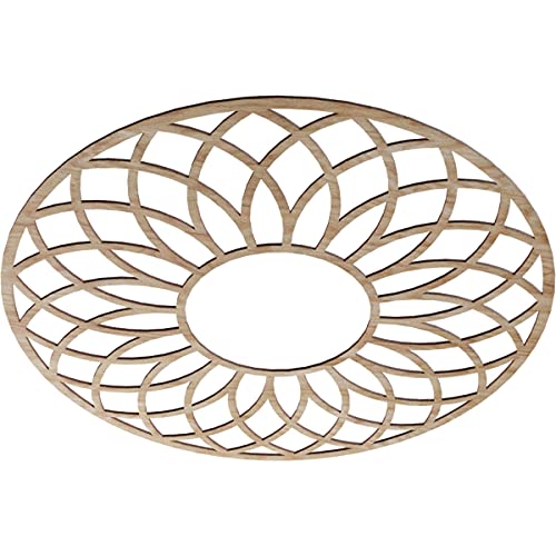 Image of Ekena Millwork 40 inchOD x 13 5 /8 inchID x 1 /4 inchT Cannes Wood Fretwork Pierced Ceiling Medallion, Red Oak