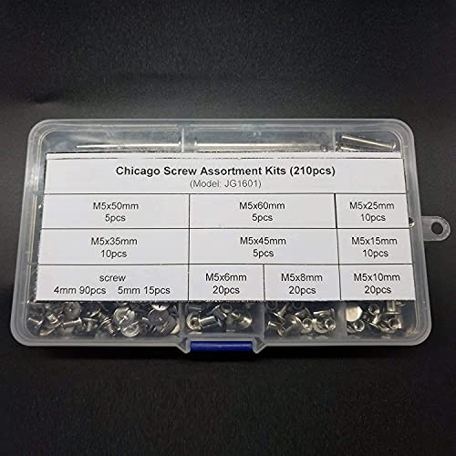 IZTOSS 210PCS Chicago Binding Screws Assorted Kit 9 Sizes Stud Screw Posts Rivet Chicago Button for DIY Leather Decoration Bookbinding - Thumbnail 7