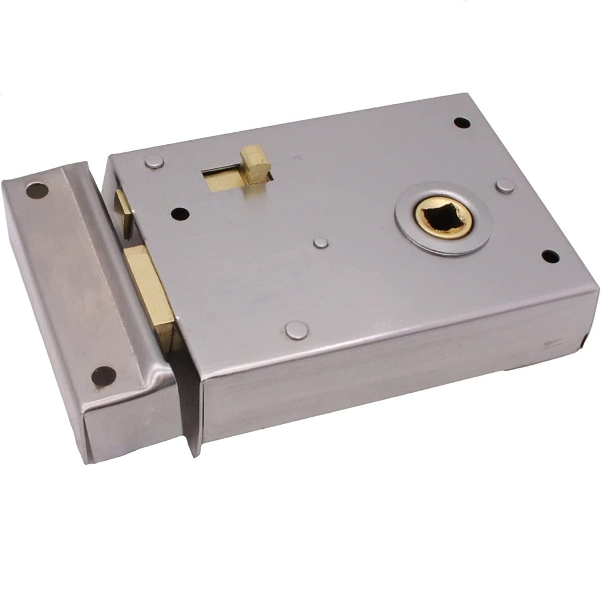 Merriway Silver Bh07759 Rim Latch With Locking Snib, Polished Chrome,