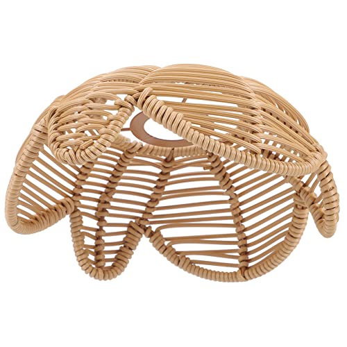 Lotus-Lampenschirm Weidenkorb-Lichtschirm Deckenventilator Korbgeflecht Kronleuchter Lampenschirm Blumen-Pendelleuchte Boho-e Ersatz-Lampenschutz