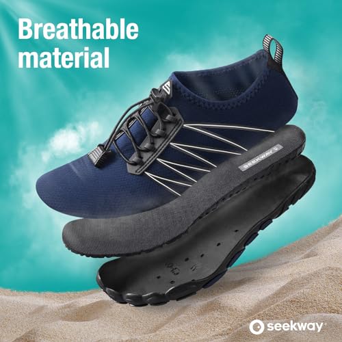 Image of SEEKWAY Mens Womens Water Shoes Quick-Dry Aqua Sock Barefoot Athletic Sports Shoes for Outdoor Beach Swim surf Walking Diving Boating Hiking Pool