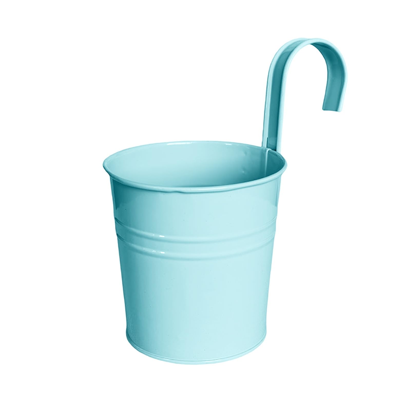 Hanging Metal Planter Flowerpot with Detachable Hook Drain Hole Railing Plant Pot for Balcony Garden Fence
