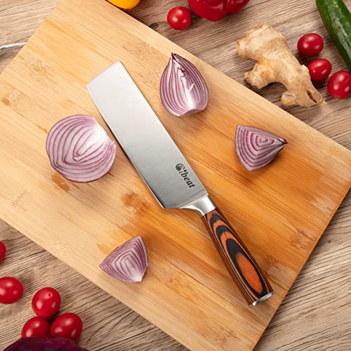 Nakiri Knife, 7" Japanese Chef Knife,High Carbon Stainless Steel Professional Japanese Cleaver, Multipurpose Vegetable Knife For Kitchen And Restaurant #TOP3