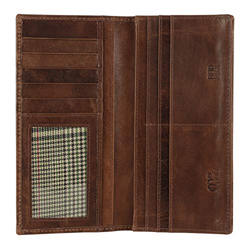 Mou Meraki RFID Blocking Mens Genuine leather Bifold Long Wallet
