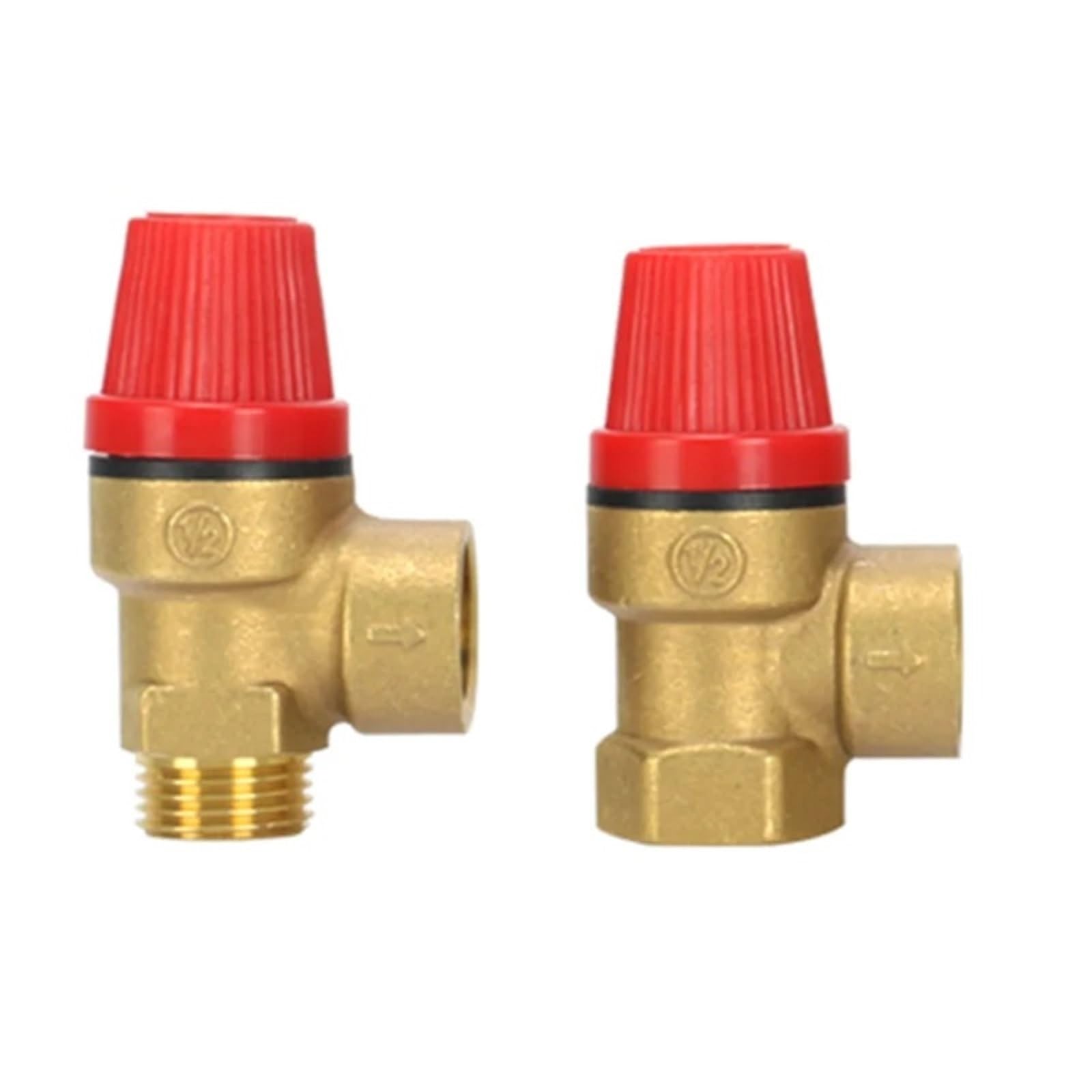 valvola di riduzione 1 pz Valvola di sicurezza in ottone Interruttore di scarico per scaldabagno Filo interno ed esterno Valvola di sicurezza in ottone 1/2" 3/4" valvola limitatrice pressione(3/4",MAL