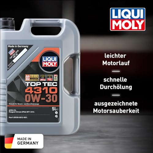 LIQUI MOLY Top Tec 4310 0W-30 | 5 L | Synthesetechnologie Motoröl | Art.-Nr.: 3736