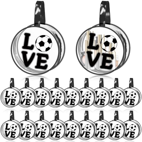 20 Pcs Soccer Gifts Makeup Bag Clear Waterproof PVC Soccer Cosmetic Bags Travel Toiletry Zipper Pouch Round Portable Sport Cosmetic Case for Women Girls Team Gift Party Favors