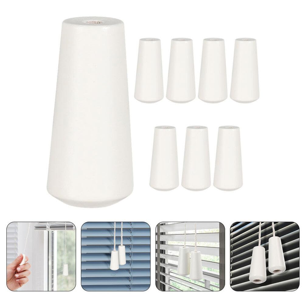5 Embouts Décoratifs Pour Cordon De Store - Glands Blancs - Faciles à Installer - Pour Stores Vénitiens Et Romains - 6