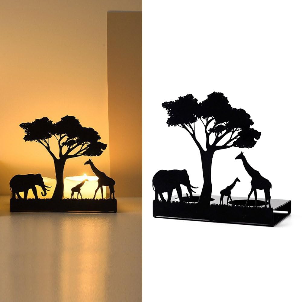 Metal Candle Holder, Iron Silhouette Tea Light Candle Holders, Animal Candle Holder for Bathroom, Bedroom, Dining Table
