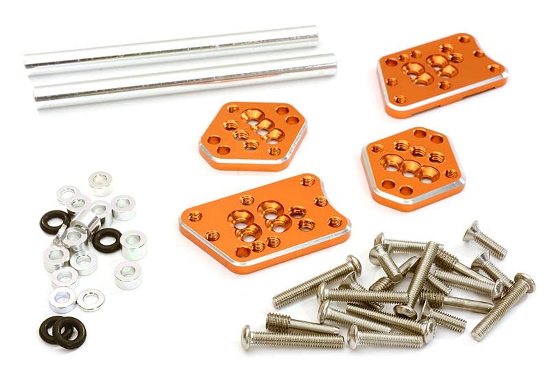 Integy RC Upgrades for Axial, Billet Machined Adjustable Shock Mount Plate (4) for Axial 1/10 SCX10 II