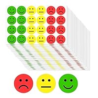 720PCS Emotion Face Stickers 25mm Happy Sad Emoji Labels for Teachers Parents Kids Round Red Yellow Green Stickers for Diary Reward Charts Scrapbook Crafts Classroom Behavior Decorations