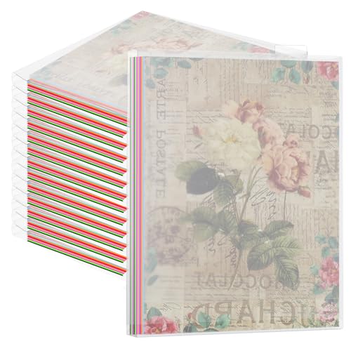 Image of 40 Pcs 12x12 Scrapbook Paper Storage Organizer, Clear Top Loading Files Paper Organizer, Plastic Craft Papers Holder Storages Organization for Holding Scrapbook Vinyl Files Photos Storage Bag