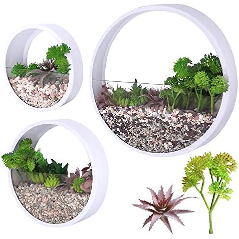 Modern Wall Planters with Artificial Succulent Plants Cover