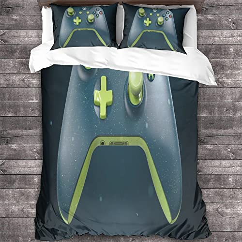 Parure de lit enfant gamer avec housse de couette double 3D durable et douce