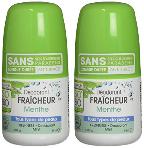 Déodorant menthe So'Bio étic lot de 2 anti-odeurs efficacité 24h - 6