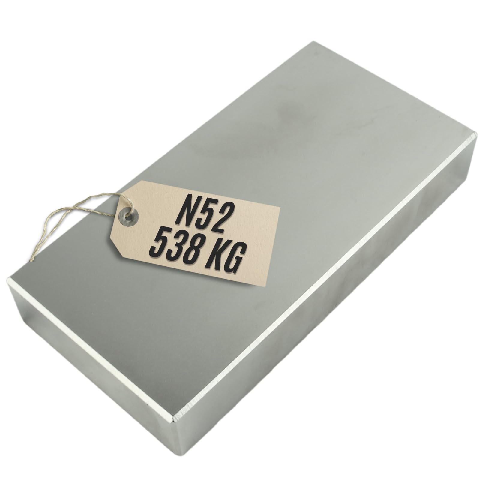 Aimant en néodyme N52 - Extra puissant - Plus de 500 kg - Grand cube magnétique en néodyme - 120 x 60 x 20 mm - Plaque Power Block