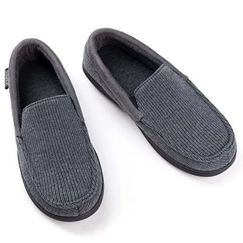 ULTRAIDEAS Men's Grey & Black Slippers Size 11