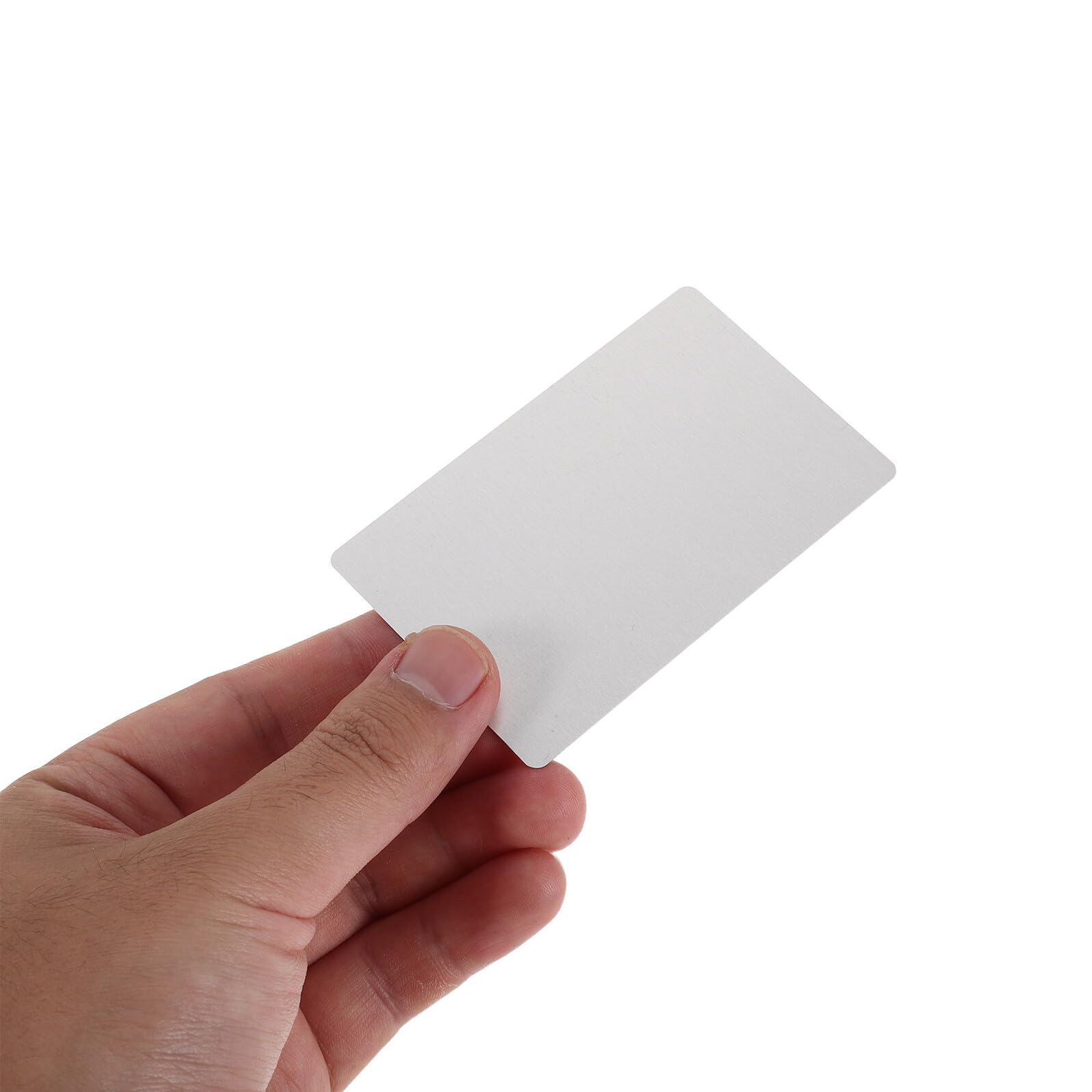 DOITOOL 200 Placas de Aluminio en Blanco para Tarjetas de Visita Grabado Láser de Precisión, Aleación de Aluminio Plata, Ideales para Profesionales de Oficina y Aficionados al Grabado