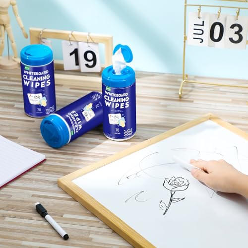 6 Pcs Whiteboard Cleaning Wipes Disposable Whiteboard Dry Erase Wipes for Cleaning Markers Home Classroom School Office, 4 x 5.5 Inch, 70 Count Per Pack - Image 3