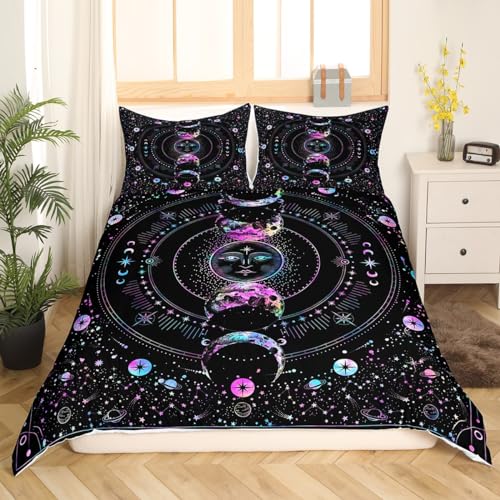 Housse de couette pour filles et garçons motif espace contre les draps lourds - 4