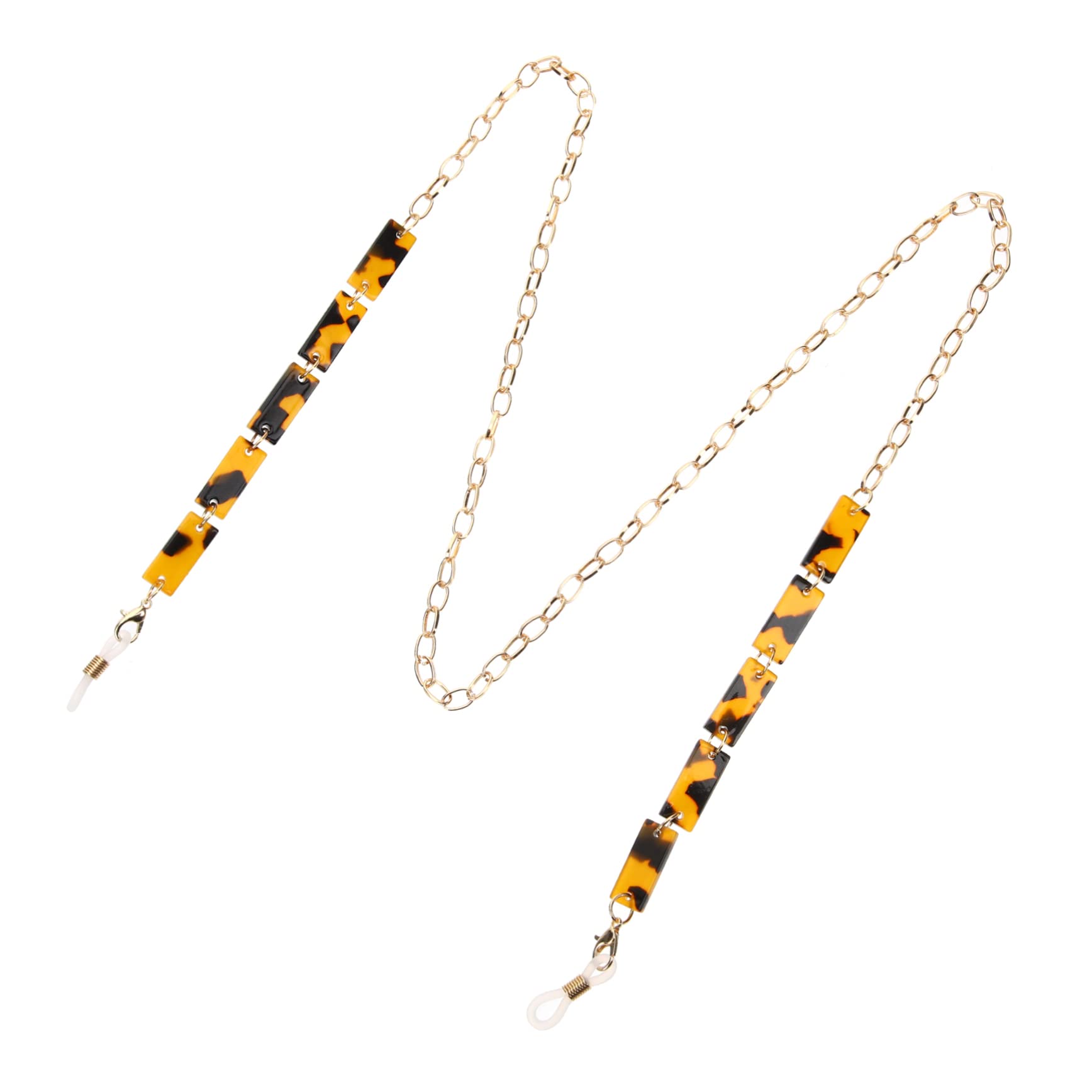 minkissy Catena di occhiali da esterno Occhiali da sole ferma occhiali catena di occhiali d'oro cinturino per occhiali sportivi fermaocchiali antiscivolo Rame Orange