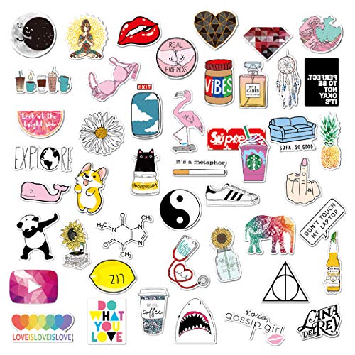 Adesivo de bagagem FunPa de 46 peças, adesivo decorativo para notebook DIY adesivo de grafite
