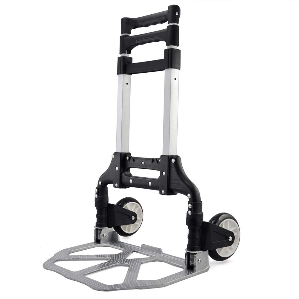 Yaheetech Sackkarre Handkarre Aluminium Transportkarre klappbar mit Ausziehbarem Teleskopgriff 100 cm Stapelkarre 75 kg belastbar