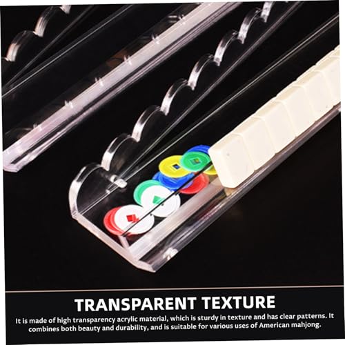 Estante Mahjong acrílico transparente de 20 pulgadas con empujador magnético 5