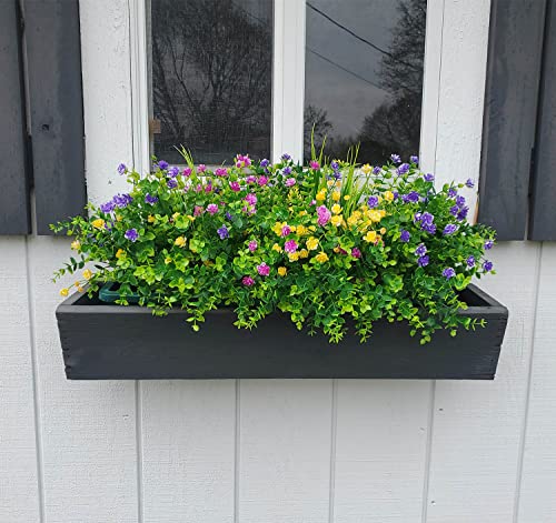 Temchy 12 Bundles Artificial Flowers Lifelike No Fade Uv Resistant Fake Plastic Flowers Faux Plants For Hanging Planters Outside Porch Window Box Wedding Home Décor - Indoor/Outdoor Use #TOP5