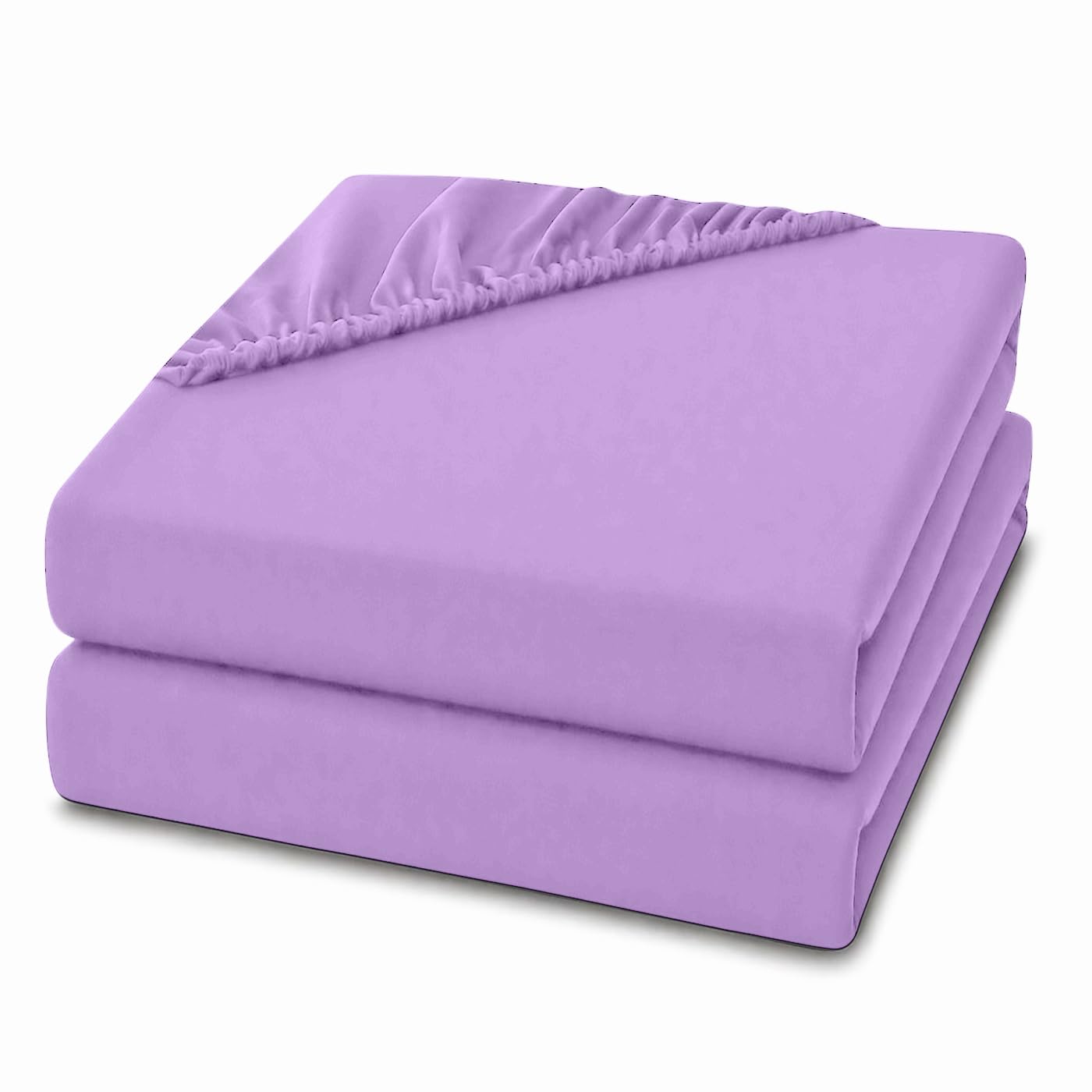 2 Pack King Fitted Sheets 28cm Deep Pocket – Ultra Soft Comfortable Microfibre Bed Sheets, Breathable, Wrinkle, Fade & Shrink Resistant, Easy Care Bedding (Lavender, King)