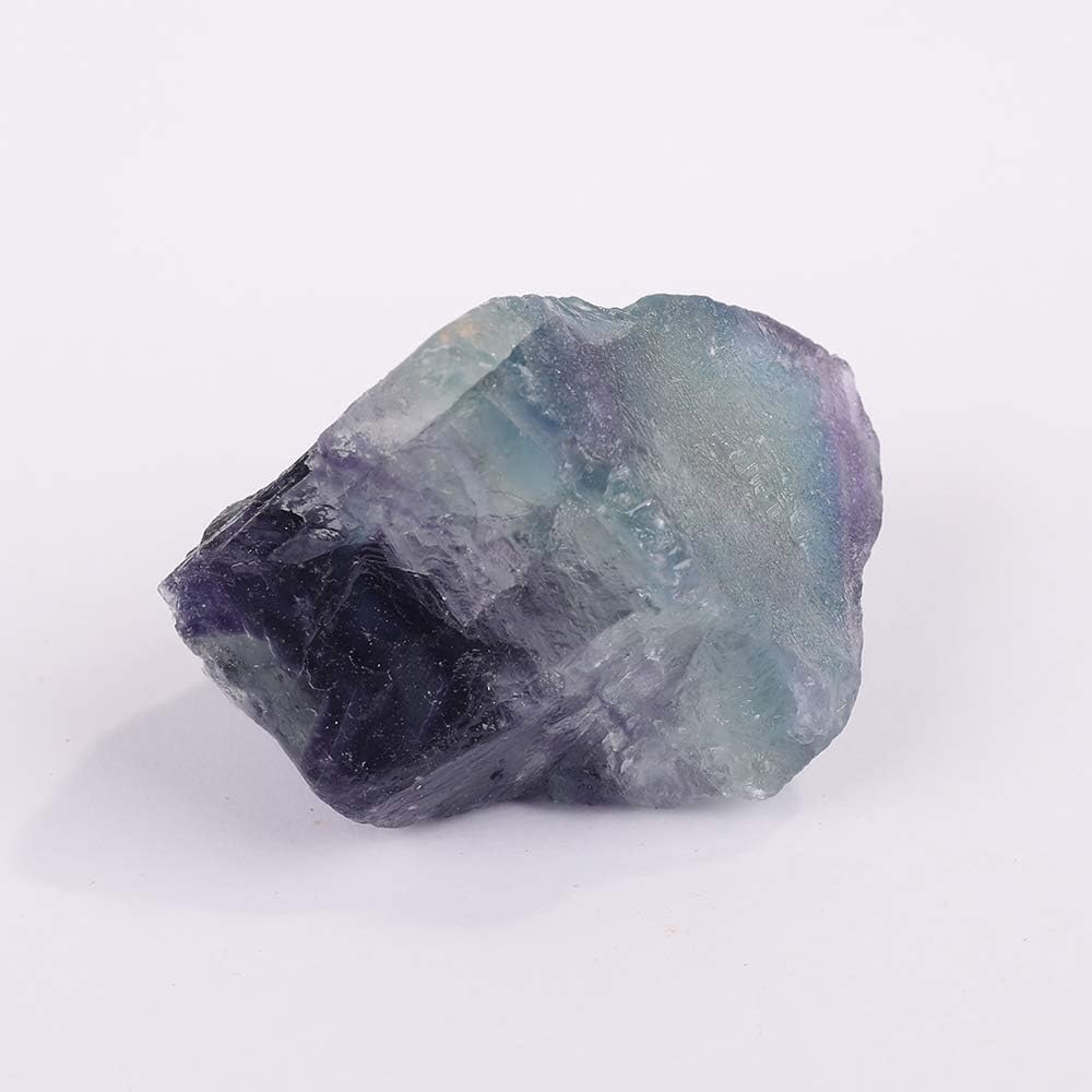 CXD-GEM Natural Rainbow Fluorite Crystal Specimen Raw Stone for Collection w/Info Card (1.5-2.2 inch)