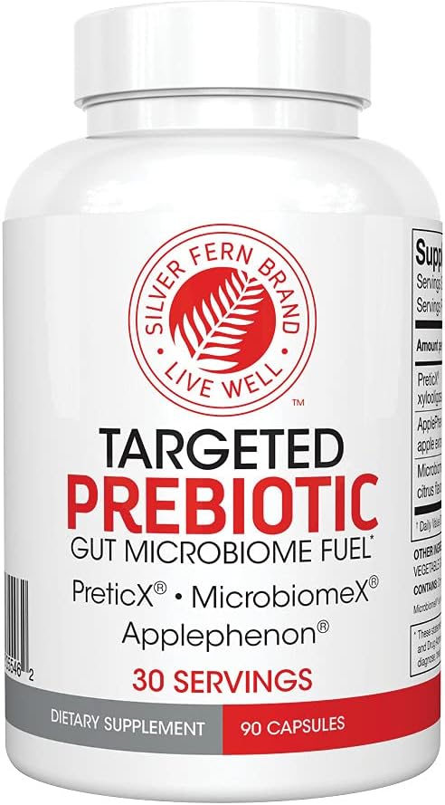Targeted Prebiotic - 2 Bottles - 90 Capsules ea - 30 Servings ea - Gut Health Supplment with Preticx, ApplePhenon & Microbiome X - Feeds Critical Bacteria Strains: Akkermansia Muciniphila & Others