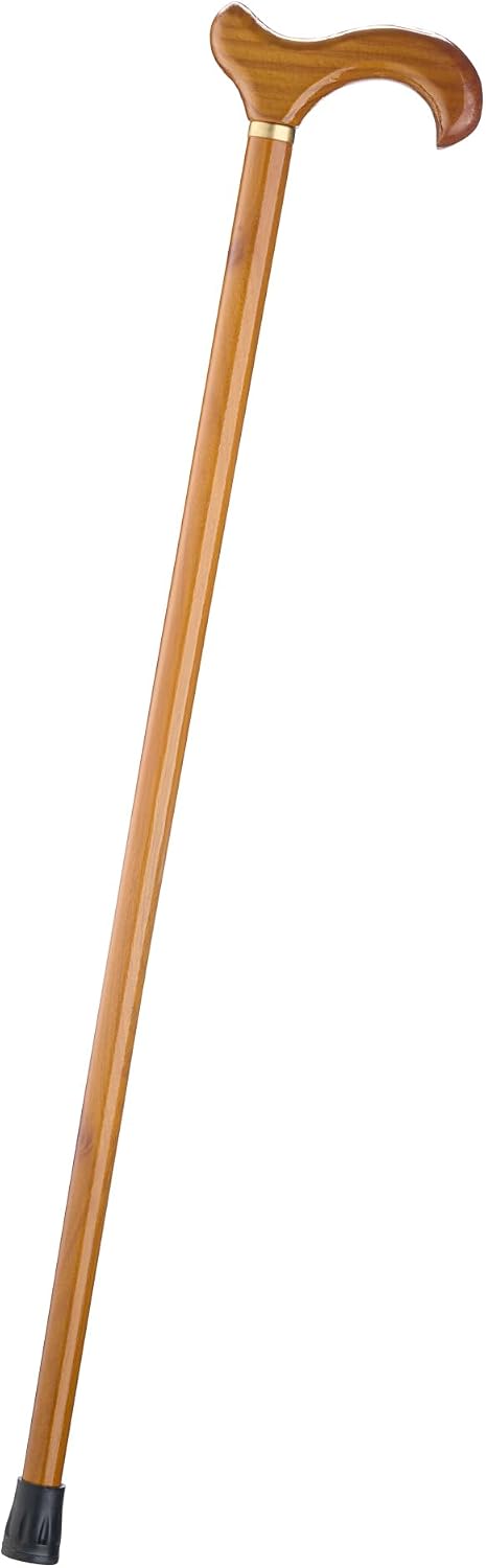 Dress Up America Classic Wooden Walking Cane – Lightweight Wooden Cane with Rubber Tip, 35.5” & 32” Everyday Walking Stick for Men & Women, Derby Handle Formal Accessory for Events & Daily Use