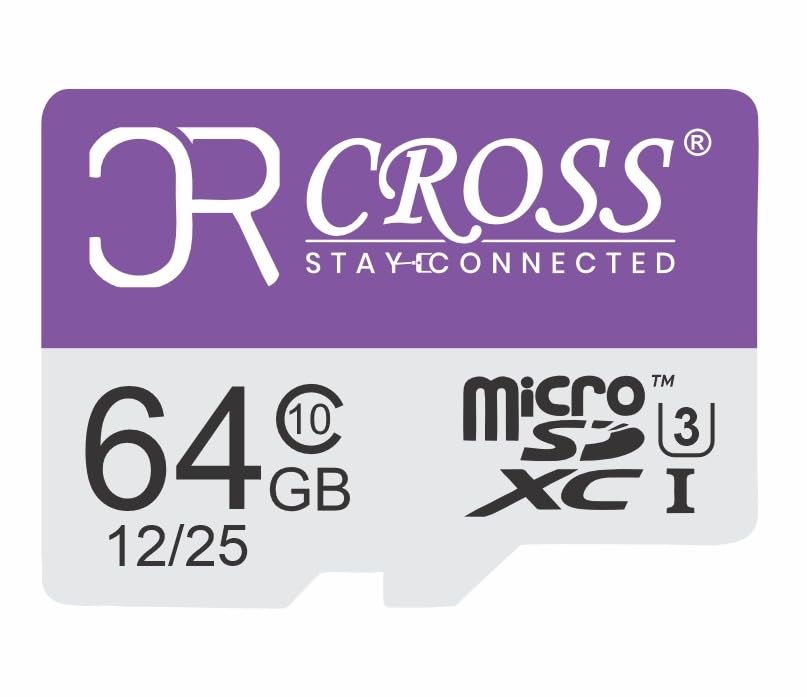 CROSS 64 GB microSD Memory Card, Class 10, High Speed Storage for Smart Phone (64, GB)