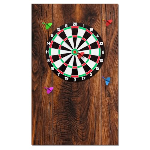 Yudlto Felt Wood Grain Dart Board Wall Protectors, Self-Adhesive Square Backing Tiles, Dartboard Surround Backboard Alternative to Cork, 35.4\" x 23.6\" x 0.45\"