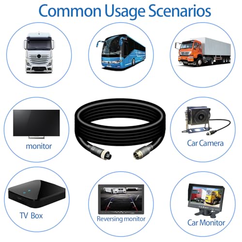 Image of 49ft 4 Pin Camera Cable Video Cable for Reverse Camera Rear View Camera System Truck Trailer Bus Car 1pcs