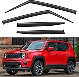 Window Visors Rain Guards Shield for Jeep Renegade 2015-2024, Out-Channel Window Vent Wind Deflectors Visors Shades for 15-24 Renegade