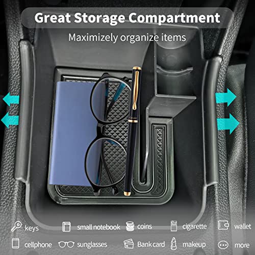 CDEFG Kompatibel mit VW Polo AW Taigo 2018-2024 2025 Mittelkonsole Armlehne Aufbewahrungsbox Handschuhfach Polo 2025 Aufbewahrung Auto Center Console Organizer Tray Polo AW Zubehör (Schwarz)