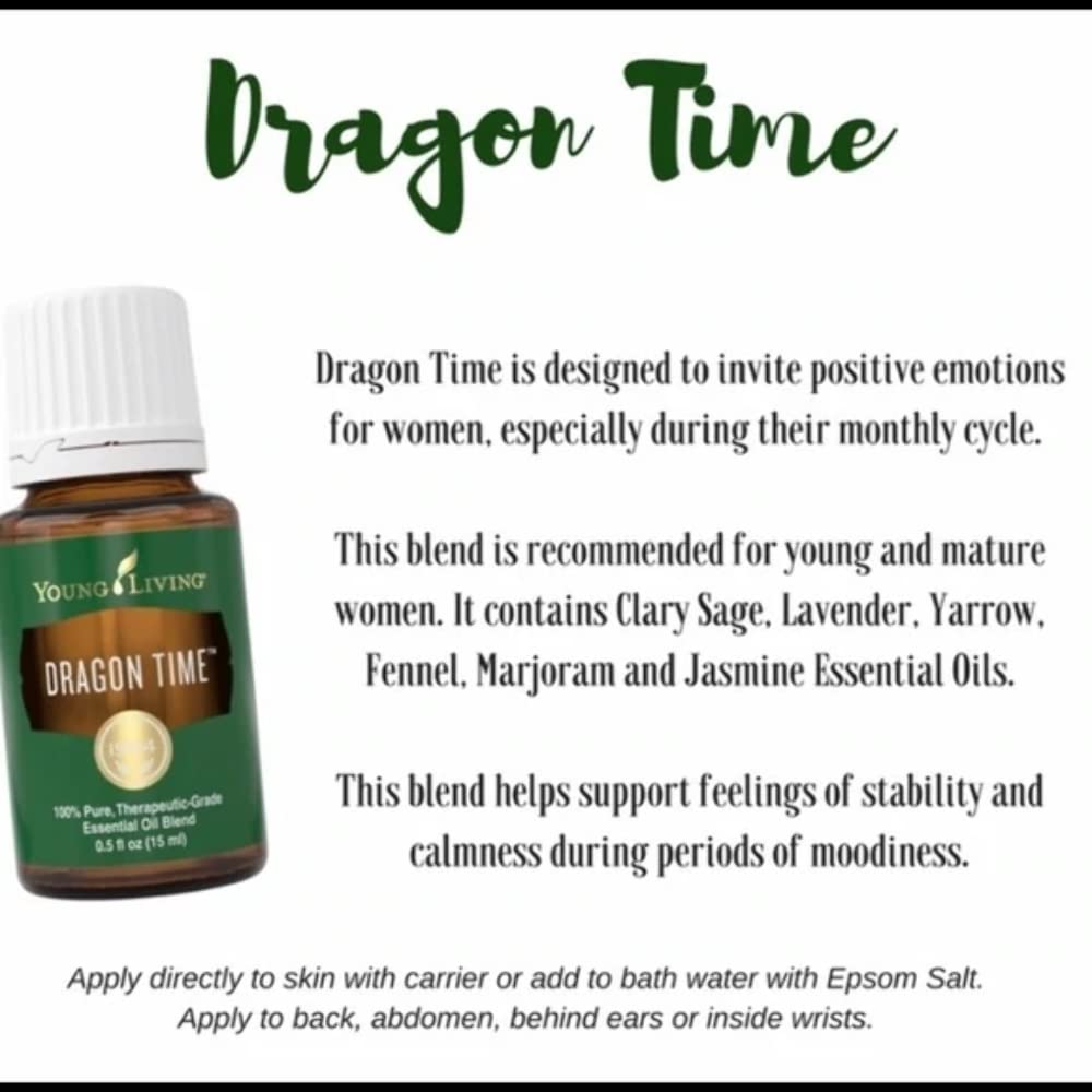 Dragon Time 15 ml Essential Oil by Young Living - Balancing & Soothing Aroma for Feminine Comfort, Calming, Relaxing, & Grounding, Sweet Herbaceous Scent, Traditionally for Dysmenorrhea