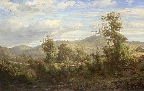 Impression d'art Entre Tallarook et Yea par Louis Buvelot - Toile haute definition 60x90cm