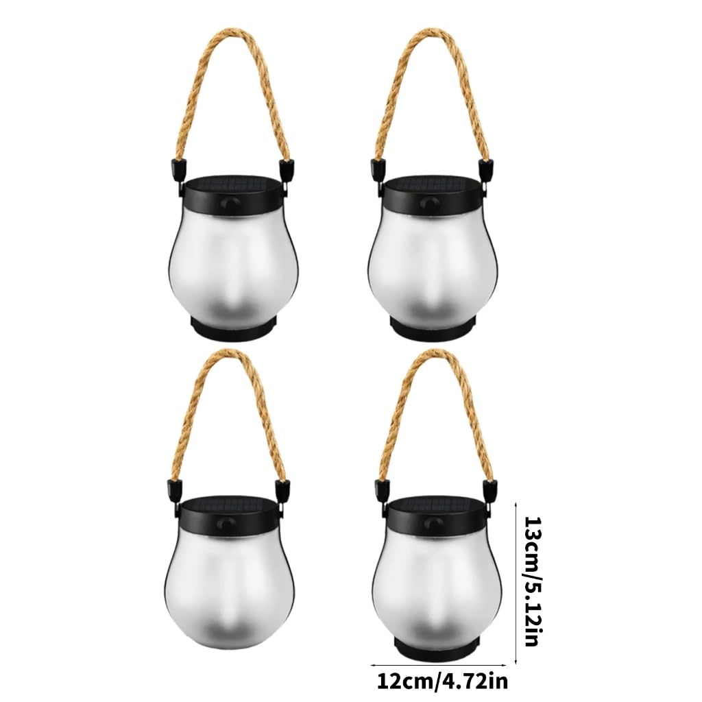Lot de 4 lampes à énergie solaire flammées parfaites pour l'éclairage du porche