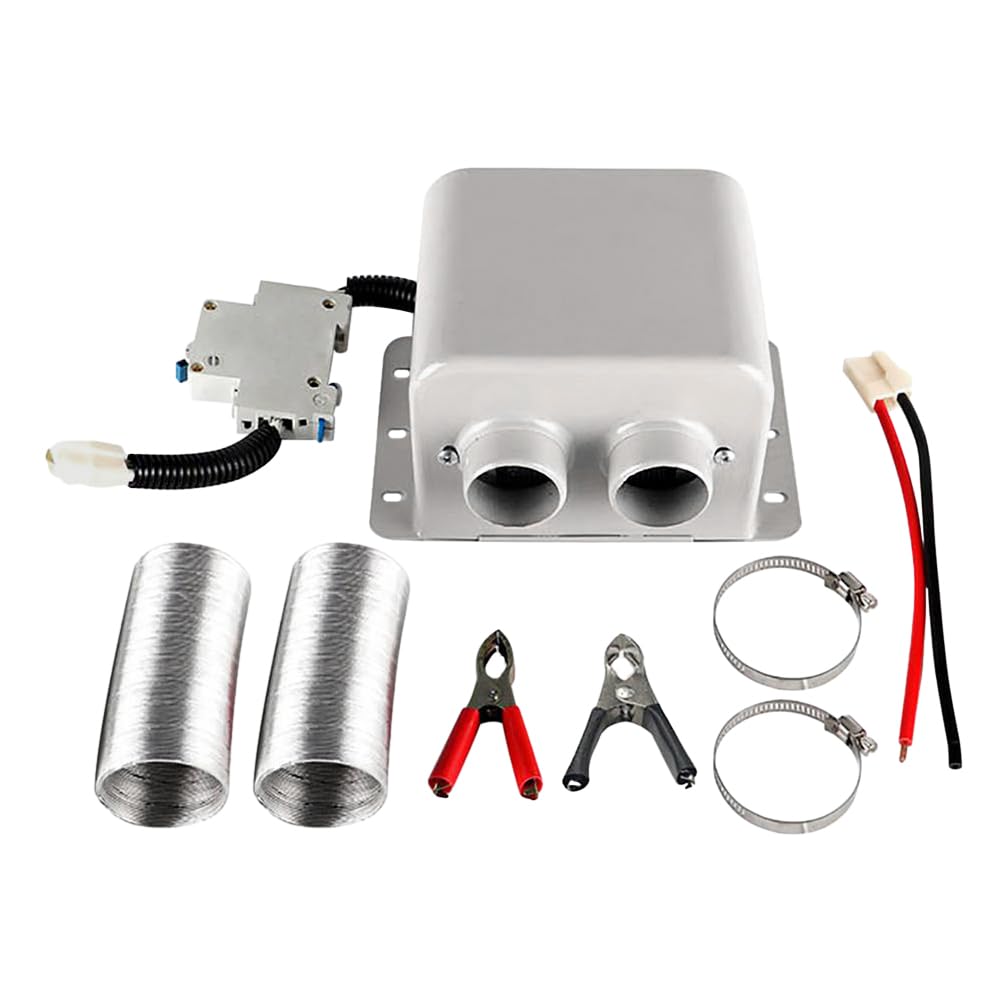 Riscaldatore per auto Riloer per camper, 12 V, 600 W, ventilatore portatile per riscaldamento rapido invernale, compatibile con la maggior parte dei veicoli, con porta accendisigari da 12 V CC, grigio