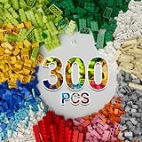 300Pieces Building Blocks Bricks Bulk, 16 Sizes Multiple Mixed Colors, Compatible with LEGO and All Other...