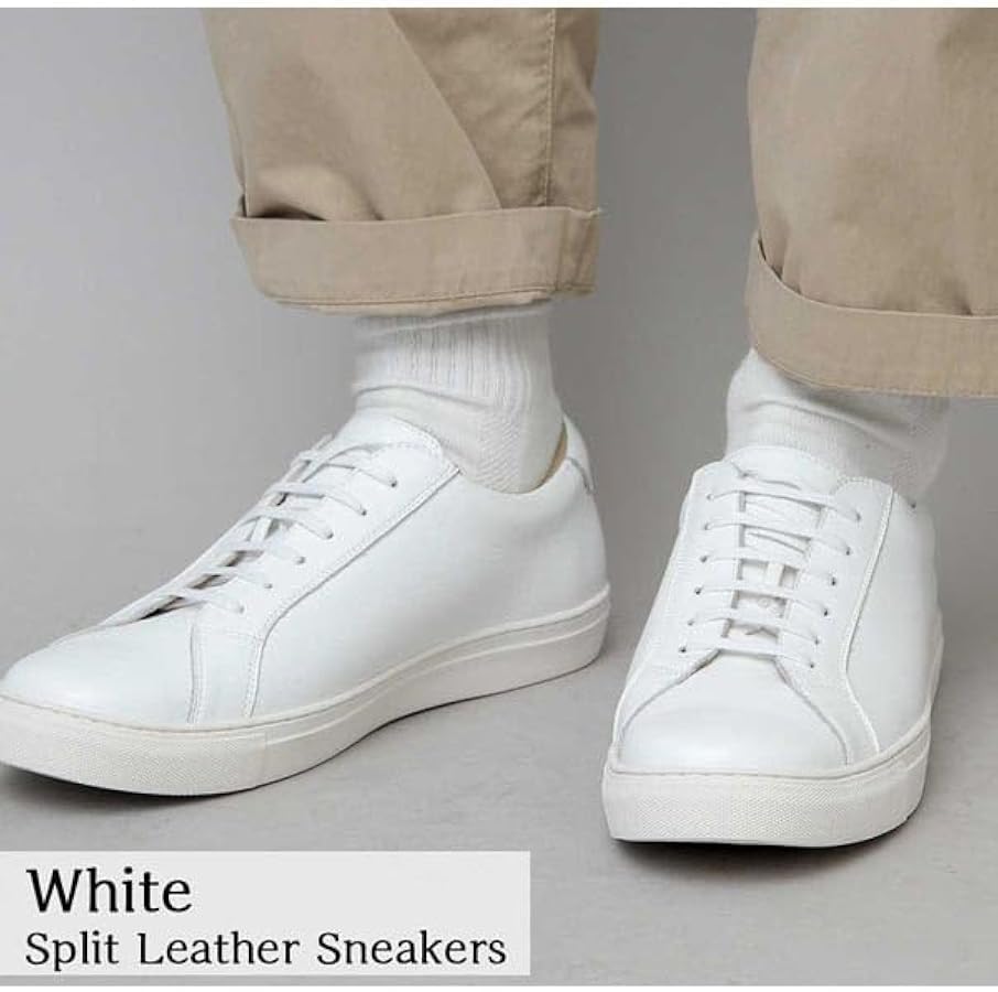 Amazon | スニーカー メンズ ローカット 牛床革 スプリットレザー 靴