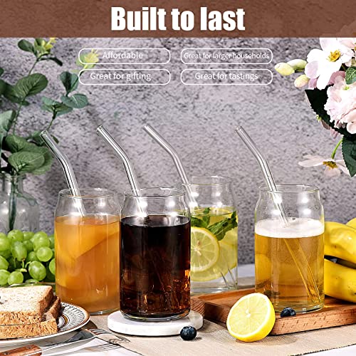 Beer Can Glass, Drinking Cups With Straws And Lids, Can Shaped Glass Cups 16 Oz, Glass Cups Set Of 12, Beer Glasses Drinking Glasses Bulk, Ideal For Beer, Soda, Iced Coffee, Smoothies, Cocktails #TOP5