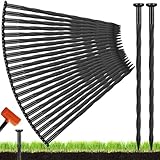 Jetec 150 Pcs Landscape Spikes Bulk Plastic Edging Nails Garden Spiral Landscape Edging Anchoring Spike for Paver, Weed Barriers, Turf, House Construction Ground Lawn (Back,10 Inch)
