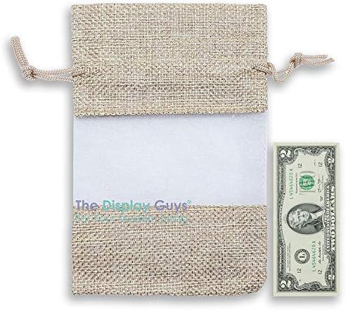 Miniatura 3 de Bolsitas de regalo The Display Guys de alta calidad, de organza, arpillera de lino