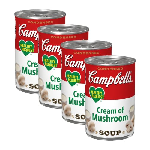 Campbell's Condensed Healthy Request Cream of Mushroom Soup, 10.5 Ounce Can (Pack of 4)